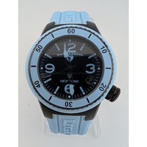 Swiss Legend Neptune Watch Women 40mm Case Blue Silicone Band- New Battery